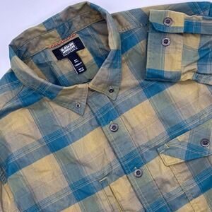 Alaskan Hardgear by Duluth Trading Co Mens 2XL Tall Blue Plaid Long Sleeve Shirt